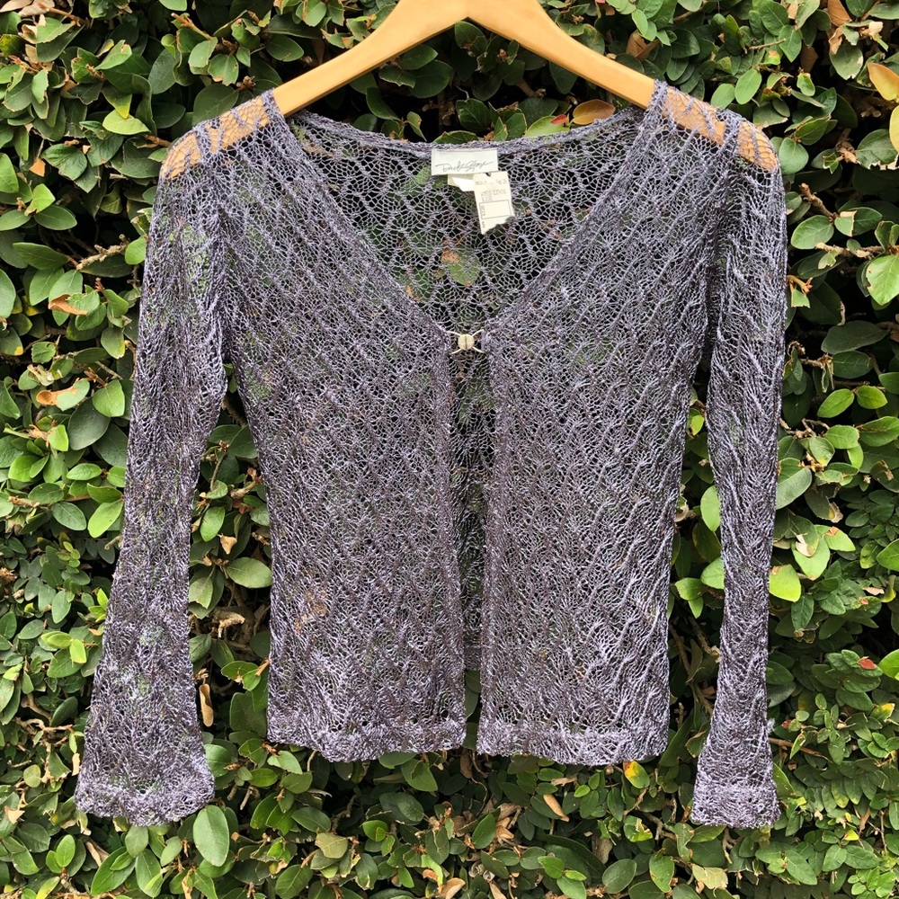 Vintage silvery blue lacy cardigan